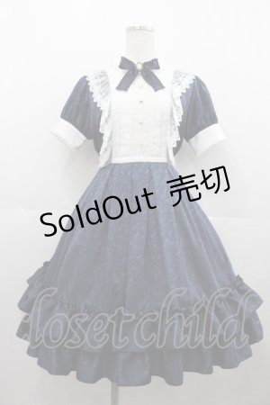 画像: Pina sweetcollection / ローズジャガードワンピース  ネイビーＸ白 I-25-07-06-053-LO-OP-HD-ZI