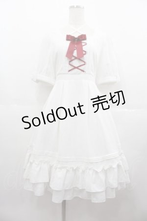 画像: Amavel / Sweet Ribbonワンピース  白 I-25-07-06-056-CA-OP-HD-ZI