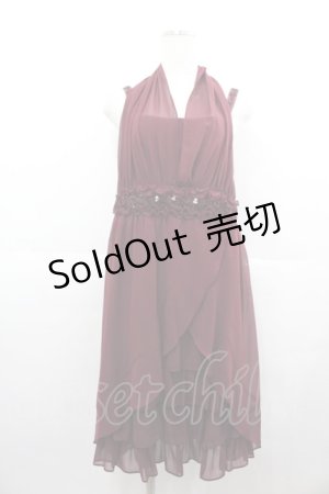 画像: axes femme / ローズシフォンパーティードレス  ボルドー I-25-07-06-068-AX-OP-HD-ZI