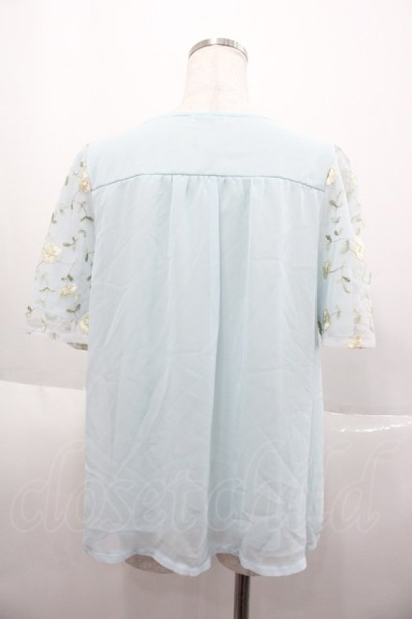 画像2: axes femme / 袖刺繍フレアプルオーバー M サックス I-25-07-06-010-AX-TO-HD-ZI (2)