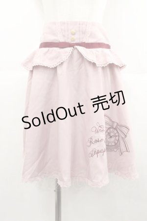 画像: axes femme / リボン時計刺繍スカート  ピンクＸボルドー I-25-07-06-096-AX-SK-HD-ZI