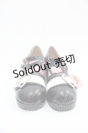 画像: BABY,THE STARS SHINE BRIGHT / ハートバックルシューズ M 黒Ｘ白 I-25-07-06-114-BA-SH-HD-ZI