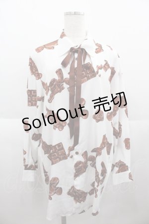 画像: MILKBOY / CHOCOLATE MURDERシャツ  白Ｘブラウン I-25-07-06-019-MB-BL-HD-ZI