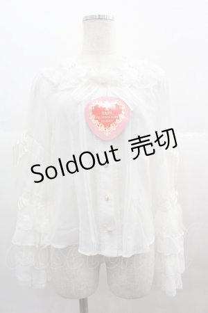 画像: BABY,THE STARS SHINE BRIGHT / a Rose 〜ガラスドームに閉じ込めた一輪の薔薇〜ブラウス  白 I-25-07-09-005-BA-BL-HD-ZI
