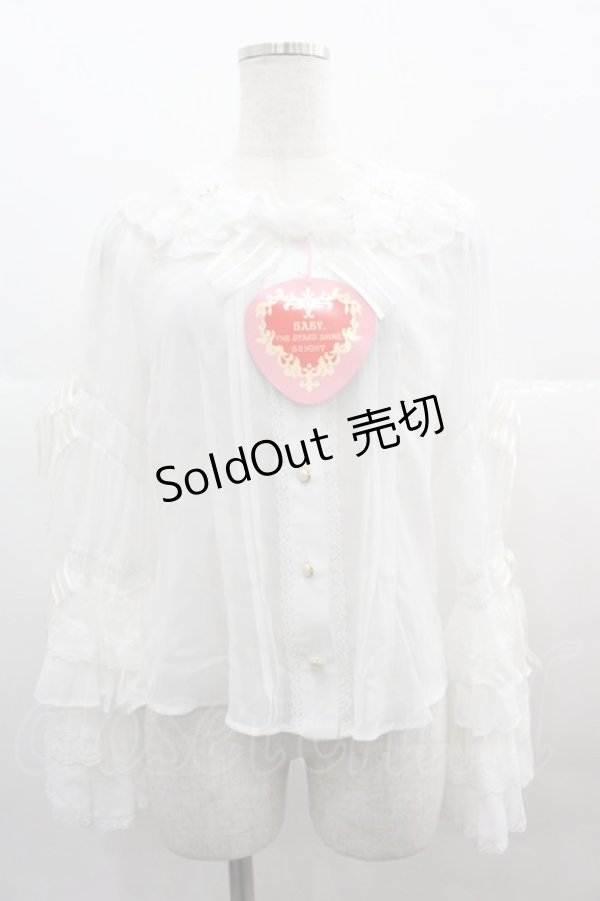 画像1: BABY,THE STARS SHINE BRIGHT / a Rose 〜ガラスドームに閉じ込めた一輪の薔薇〜ブラウス  白 I-25-07-09-005-BA-BL-HD-ZI (1)