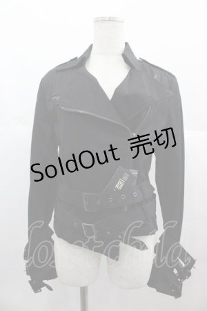 画像: BPN / ベルテッドライダースジャケット  黒 I-25-07-09-050-GO-JA-HD-ZI