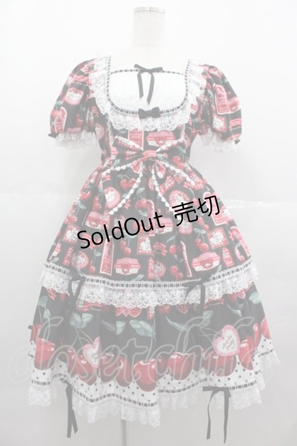 画像1: Angelic Pretty / Cherry Jam Labelワンピース  黒 I-25-07-09-062-AP-OP-HD-ZI (1)