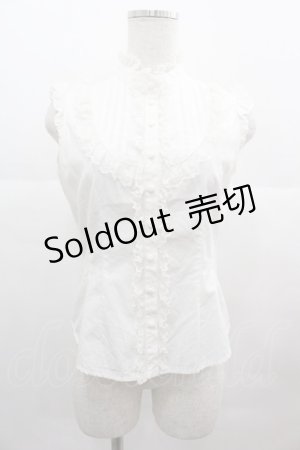 画像: Mary Magdalene / ピンタックハイネックノースリーブブラウス  白 I-25-07-09-007-CL-BL-HD-ZI