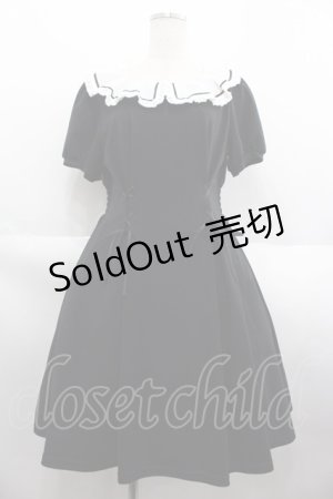 画像: axes femme POETIQUE / レースアップデザインワンピース  黒Ｘ白 I-25-07-09-083-AX-OP-HD-ZI