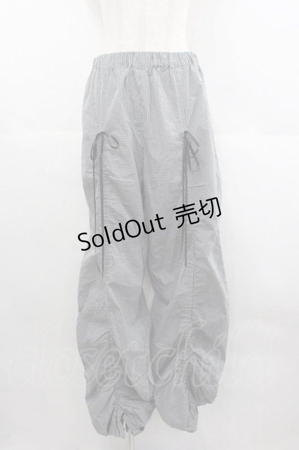 画像1: MILK / ギャザーパンツ  黒Ｘ白チェック I-25-07-09-102-ML-PA-HD-ZI (1)