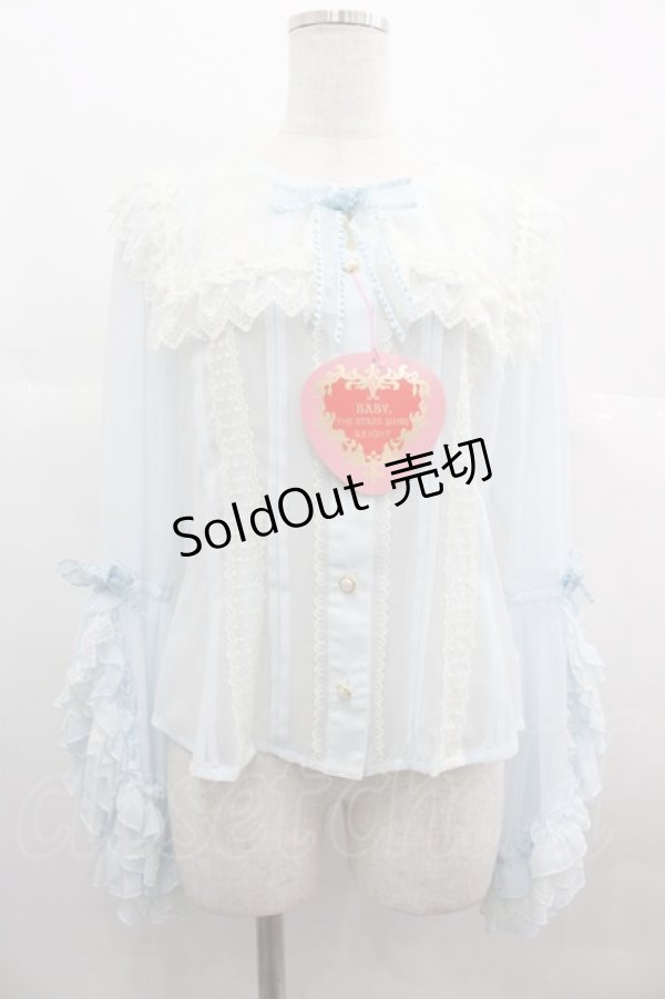 画像1: BABY,THE STARS SHINE BRIGHT / St.Mary Holy Cardブラウス  サックス I-25-07-09-012-BA-BL-HD-ZI (1)