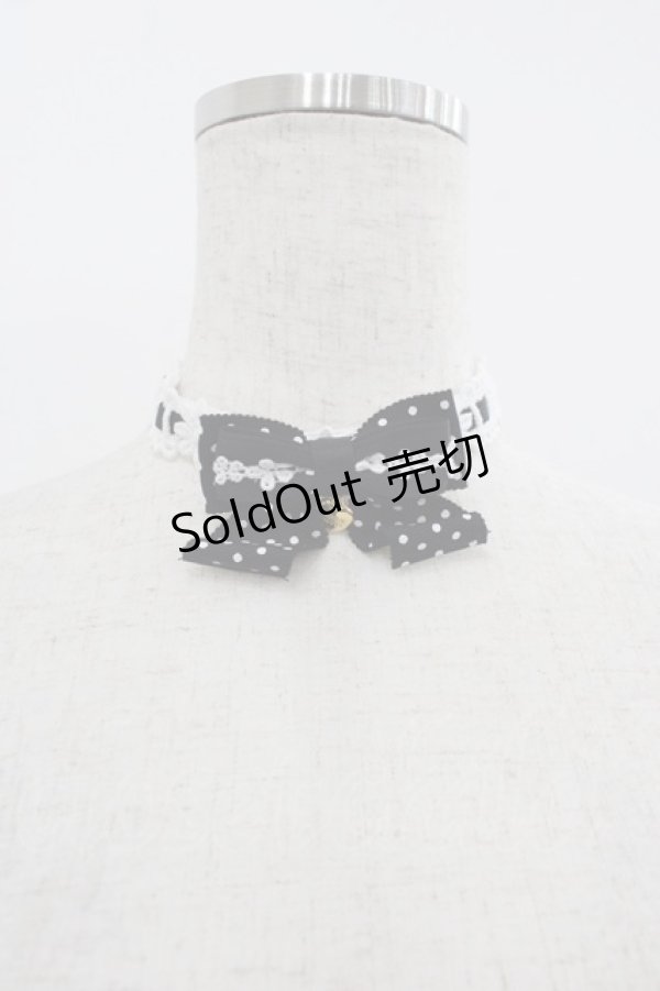 画像1: Angelic Pretty / Sweet Dotリボンチョーカー  黒Ｘ白 I-25-07-09-117-AP-AC-HD-ZI (1)