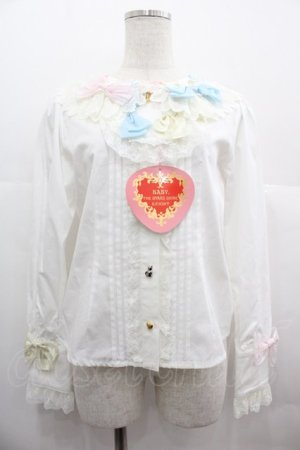画像: BABY,THE STARS SHINE BRIGHT / Garden Flowerブラウス  白ＸピンクＸ青 I-25-07-09-015-BA-BL-HD-ZI