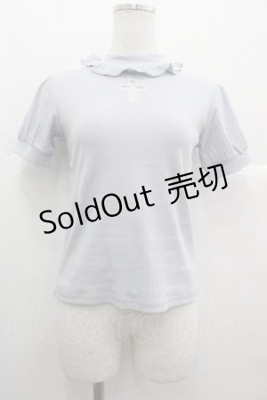画像: Ank Rouge / クロスチュールハイネックニットトップス  サックス I-25-07-09-030-CA-TO-HD-ZI