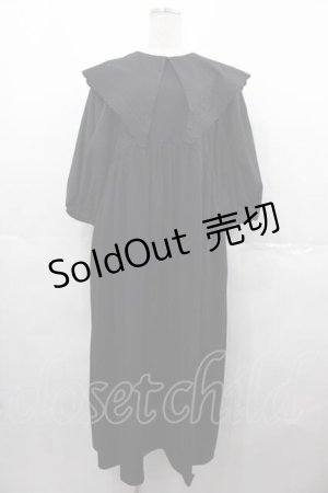 画像: Candy Stripper / DEAR MINE BIG COLLAR DRESS  黒 I-25-07-16-055-PU-OP-HD-ZI