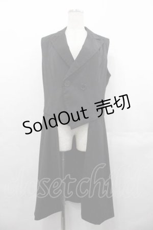 画像: BPN FOR MEN / ロングベスト  黒 I-25-07-16-072-GO-JA-HD-ZI