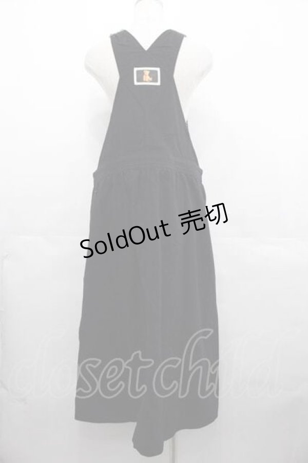 画像2: PINK HOUSE / ギンガムチェック使いサロペットスカート  黒 I-25-07-16-077-LO-OP-HD-ZS (2)