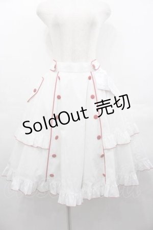 画像: metamorphose / Little Nurse フリルスカート  白Ｘ赤 I-25-07-16-087-ME-SK-HD-ZI