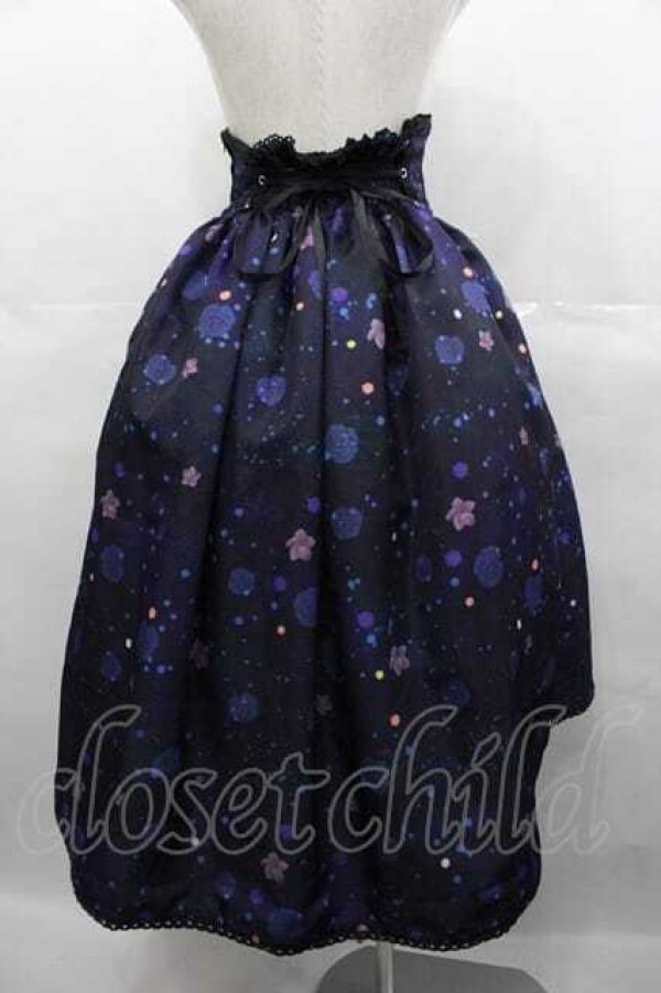 画像2: gouk 雅 / 花焔の星空柄フィッシュテールスカート  黒Ｘ紫 I-25-07-16-092-EL-SK-HD-ZI (2)