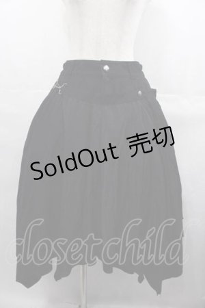 画像: ALGONQUINS / チェーンフリル付きスカート  黒 I-25-07-16-093-AL-SK-HD-ZI