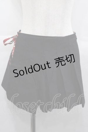画像: gouk / ミニ巻きスカート  黒Ｘ赤 I-25-07-16-096-GO-SK-HD-ZI