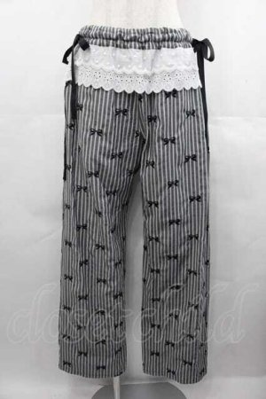 画像: Candy Stripper / RIBBON STRIPE EASY PANTS  白Ｘ黒 I-25-07-16-099-PU-PA-HD-ZI