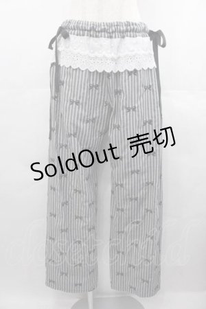 画像: Candy Stripper / RIBBON STRIPE EASY PANTS  白Ｘ黒 I-25-07-16-099-PU-PA-HD-ZI