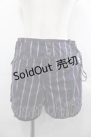 画像: Ozz oneste / ストライプショートパンツ  ネイビーＸ赤 I-25-07-16-101-OO-PA-HD-ZI