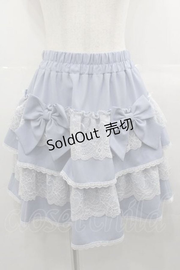 画像1: axes femme POETIQUE / フリルミニスカート M サックス I-25-07-16-104-AX-OP-HD-ZI (1)