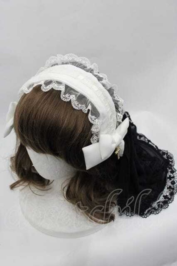 画像1: metamorphose / シスターカチューシャ  黒Ｘ白 I-25-07-16-118-ME-AC-HD-ZI (1)