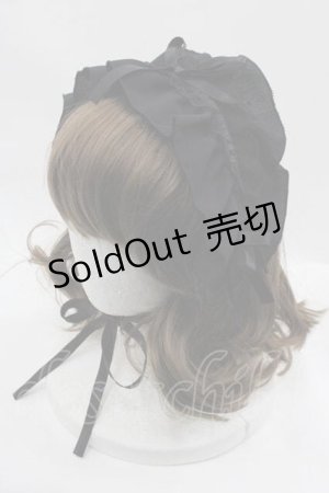 画像: MARBLE / フリルリボンヘッドドレス  黒 I-25-07-16-119-GO-AC-HD-ZI