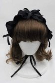 画像2: MARBLE / フリルリボンヘッドドレス  黒 I-25-07-16-119-GO-AC-HD-ZI (2)