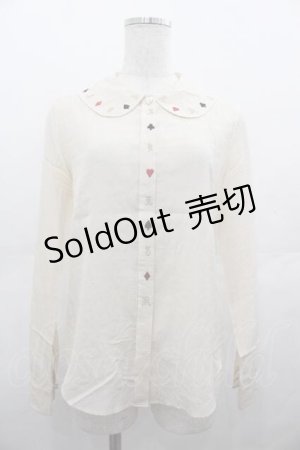 画像: Jane Marple / トランプ刺繍ブラウス  アイボリー I-25-07-16-003-JM-BL-HD-ZI