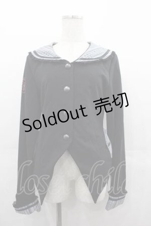 画像: PUTUMAYO / エリーゼ・ルタス燕尾セーラージャケット  黒Ｘ青 I-25-07-16-031-PT-JA-HD-ZI
