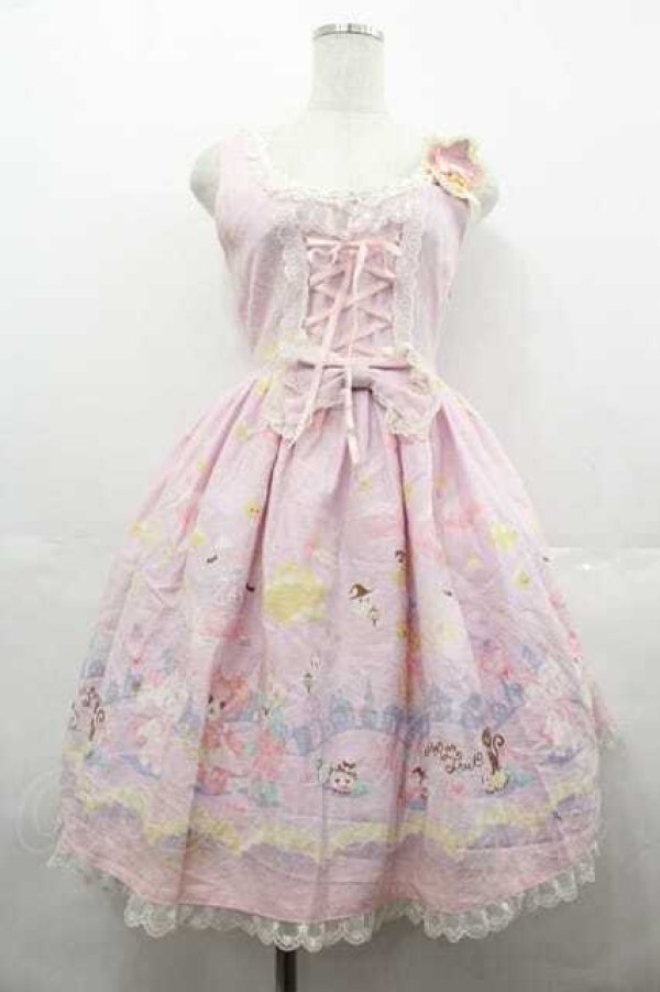 画像1: BABY,THE STARS SHINE BRIGHT / なかよしくみゃちゃんのTrick or Treatジュディジャンパースカート  ピンク I-25-07-16-036-BA-OP-HD-ZI (1)