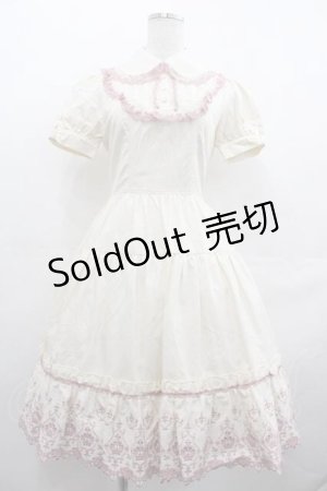 画像: Innocent World / ロイヤルクラウン刺繍ワンピース S アイボリーＸピンク I-25-07-19-041-IW-OP-HD-ZI