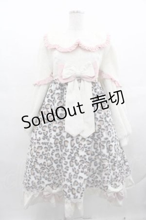 画像: Lolitimes（海外ロリータブランド） / レオパードファーワンピース L アイボリーＸピンク I-25-07-19-061-EL-OP-HD-ZI