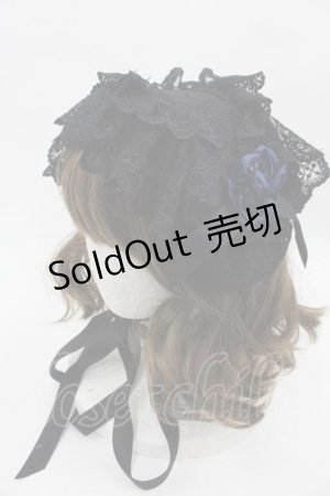 画像: Moi-meme-Moitie / ローズクロスアーチヘッドドレス  黒Ｘ青 I-25-07-19-063-MO-AC-HD-ZI
