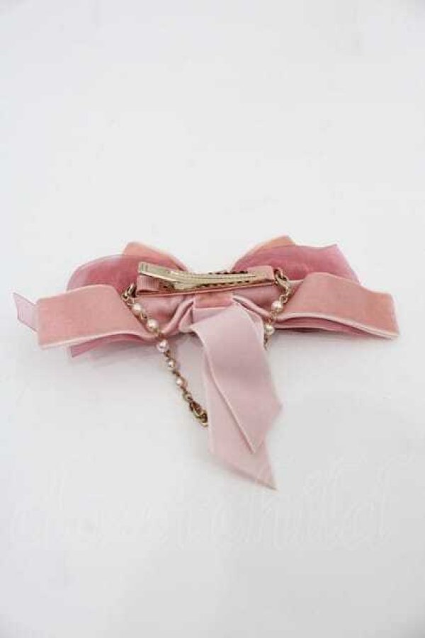 画像2: axes femme / 額縁デザインマスクリボン  ピンクＸ白Ｘゴールド I-25-07-19-068-AX-ZA-HD-ZI (2)