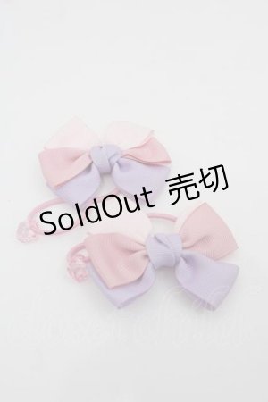 画像: LOLITAその他(お買取対象外) / 2カラーリボンヘアゴム  ピンクＸラベンダー I-25-07-19-071-LO-AC-HD-ZI