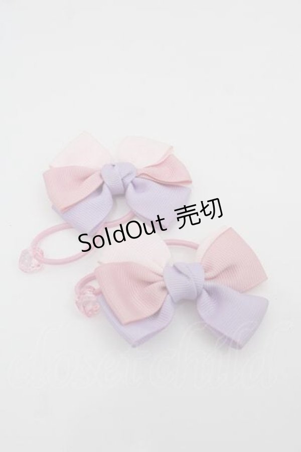 画像1: LOLITAその他(お買取対象外) / 2カラーリボンヘアゴム  ピンクＸラベンダー I-25-07-19-071-LO-AC-HD-ZI (1)