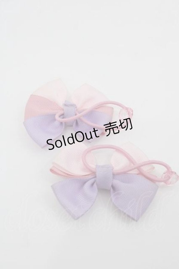 画像2: LOLITAその他(お買取対象外) / 2カラーリボンヘアゴム  ピンクＸラベンダー I-25-07-19-071-LO-AC-HD-ZI (2)