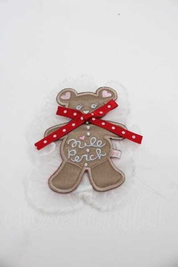 画像1: Nile Perch / ワッペン バレッタ&ブローチ<クマ>  ブラウン I-25-07-19-092-LO-AC-HD-ZI (1)