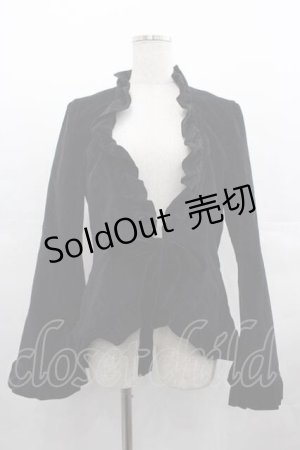 画像: Moi-meme-Moitie / 別珍袖フレアージャケット  黒 I-25-07-19-030-MO-JA-HD-ZI