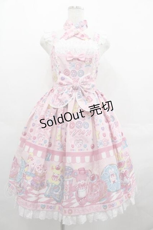 画像1: Angelic Pretty / Toy's Donut Dinerジャンパースカート  ピンク I-25-07-19-036-AP-OP-HD-ZI (1)