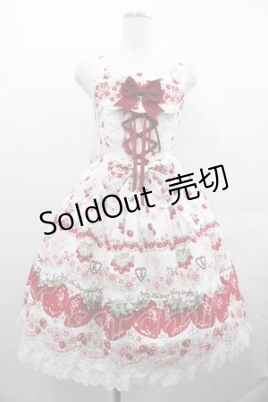 画像: BABY,THE STARS SHINE BRIGHT / Juicy Strawberry MemoryジャンパースカートI  白 I-25-07-19-037-BA-OP-HD-ZI