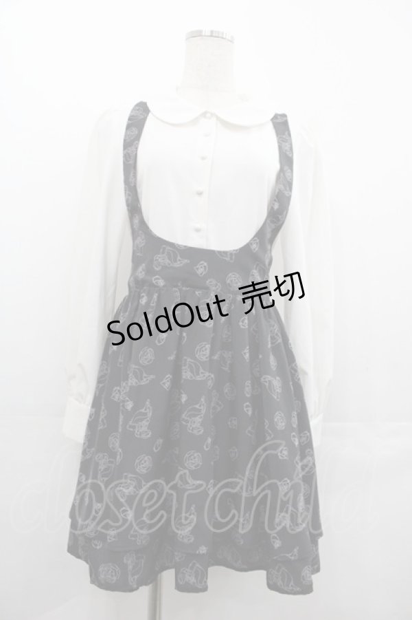 画像1: E hyphen world gallery / Aliceエプロンワンピース  黒Ｘ白 I-25-07-23-048-LO-OP-HD-ZI (1)