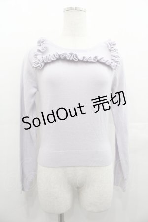 画像: E hyphen world gallery / スクエアフリルニットトップス  ラベンダー I-25-07-23-009-LO-TO-HD-ZI