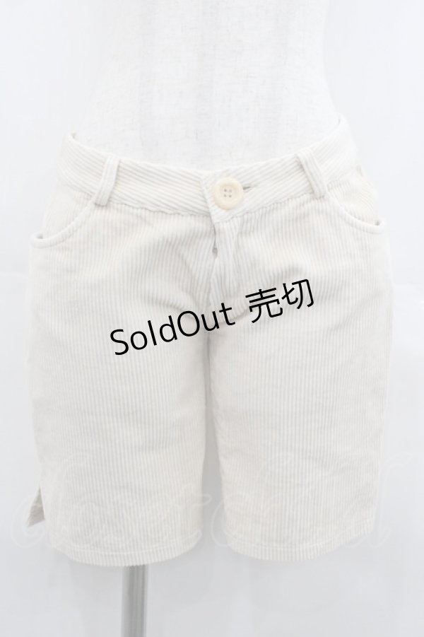 画像1: LIZ LISA / コーデュロイショートパンツ  アイボリー I-25-07-23-097-LO-SK-HD-ZI (1)