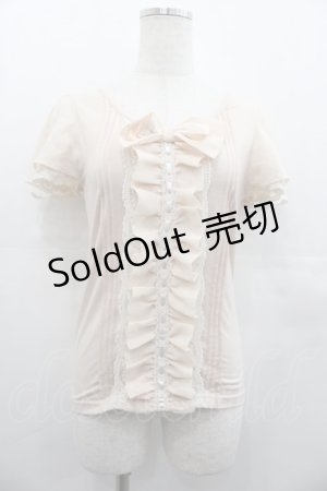 画像: Ank Rouge / シフォンリボンフリル半袖カットソー  ピンク I-25-07-23-016-CA-TO-HD-ZI